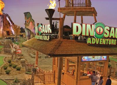 Dino Adventure Golf at Dusk Exterior Photo From Above